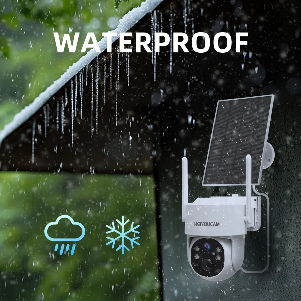 Cámara de seguridad solar WiFi 3 MP para exterior - Giro 360°, visión nocturna en color y sirena - imagen 3