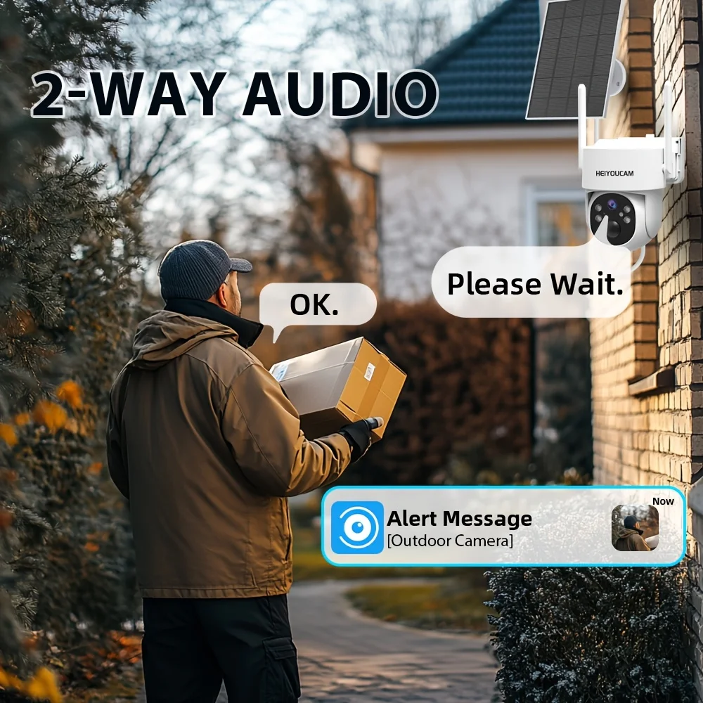Cámara de seguridad solar WiFi 3 MP para exterior - Giro 360°, visión nocturna en color y sirena - imagen 7