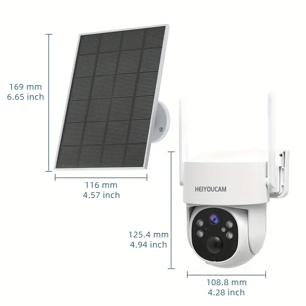 Cámara de seguridad solar WiFi 3 MP para exterior - Giro 360°, visión nocturna en color y sirena - imagen 9